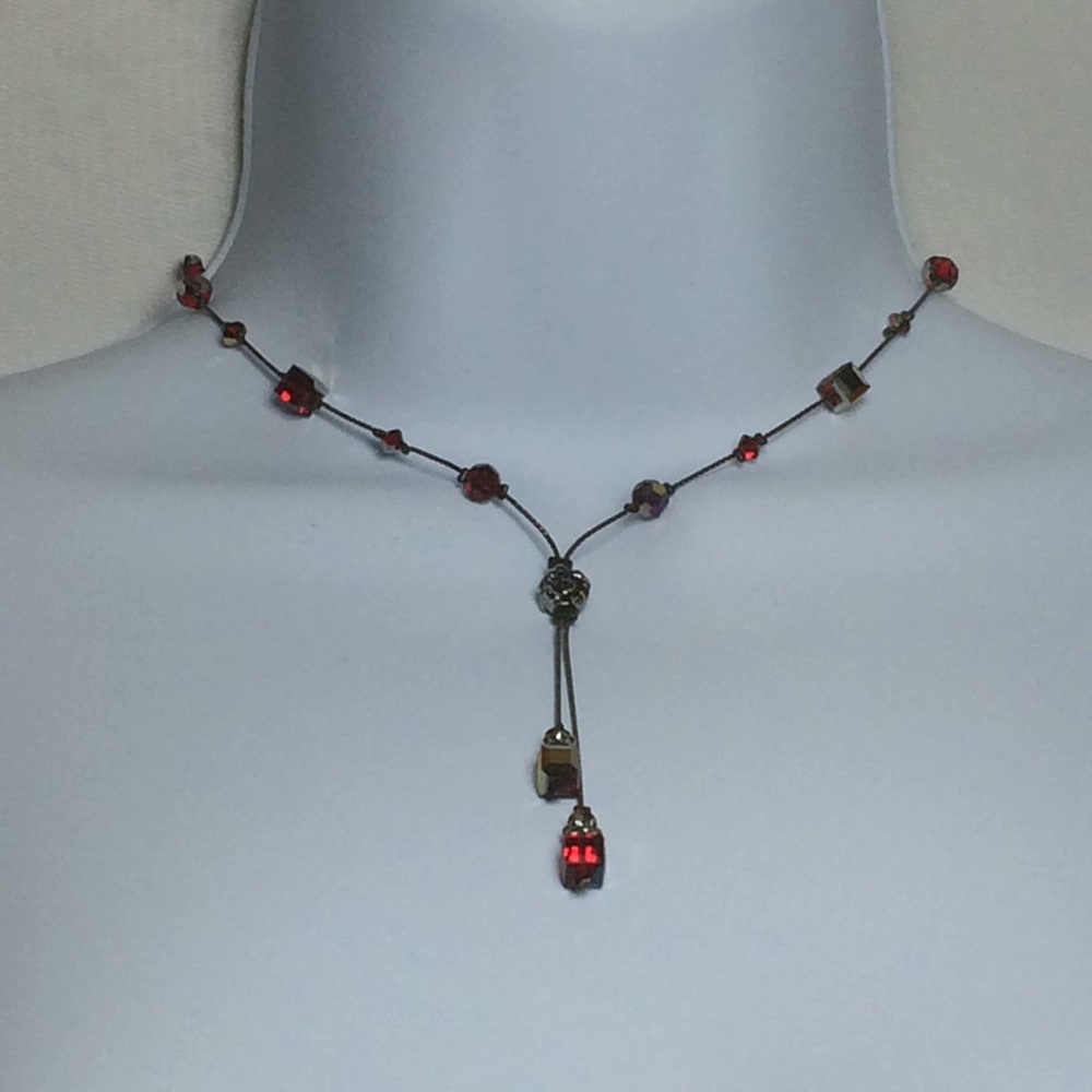 Dabby Reid red velvet necklace Swarovski Crystal